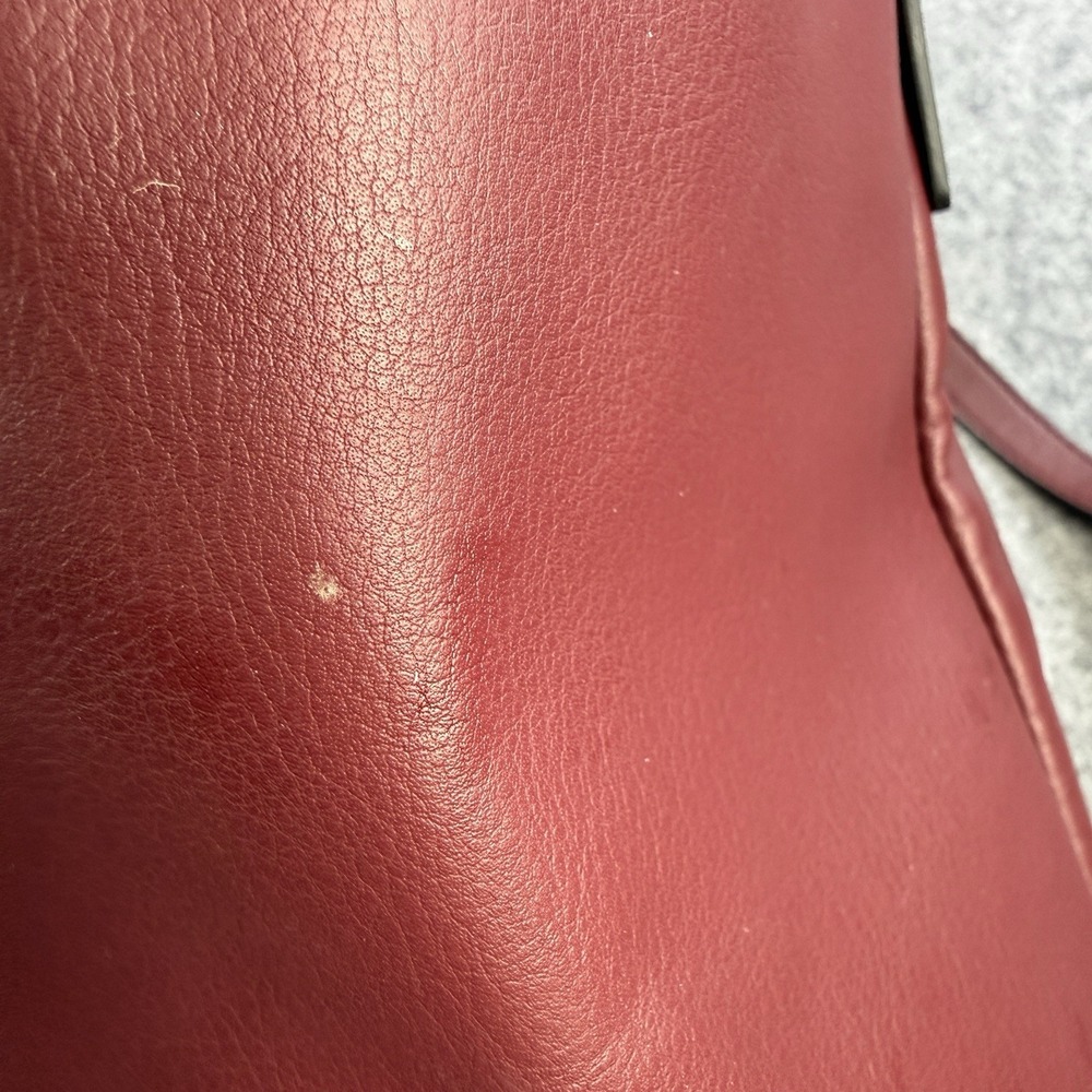 Simply Vera Vera Wang Purse Double Strap Zip Close Shoulder Bag Maroon Tote - Picture 10 of 15